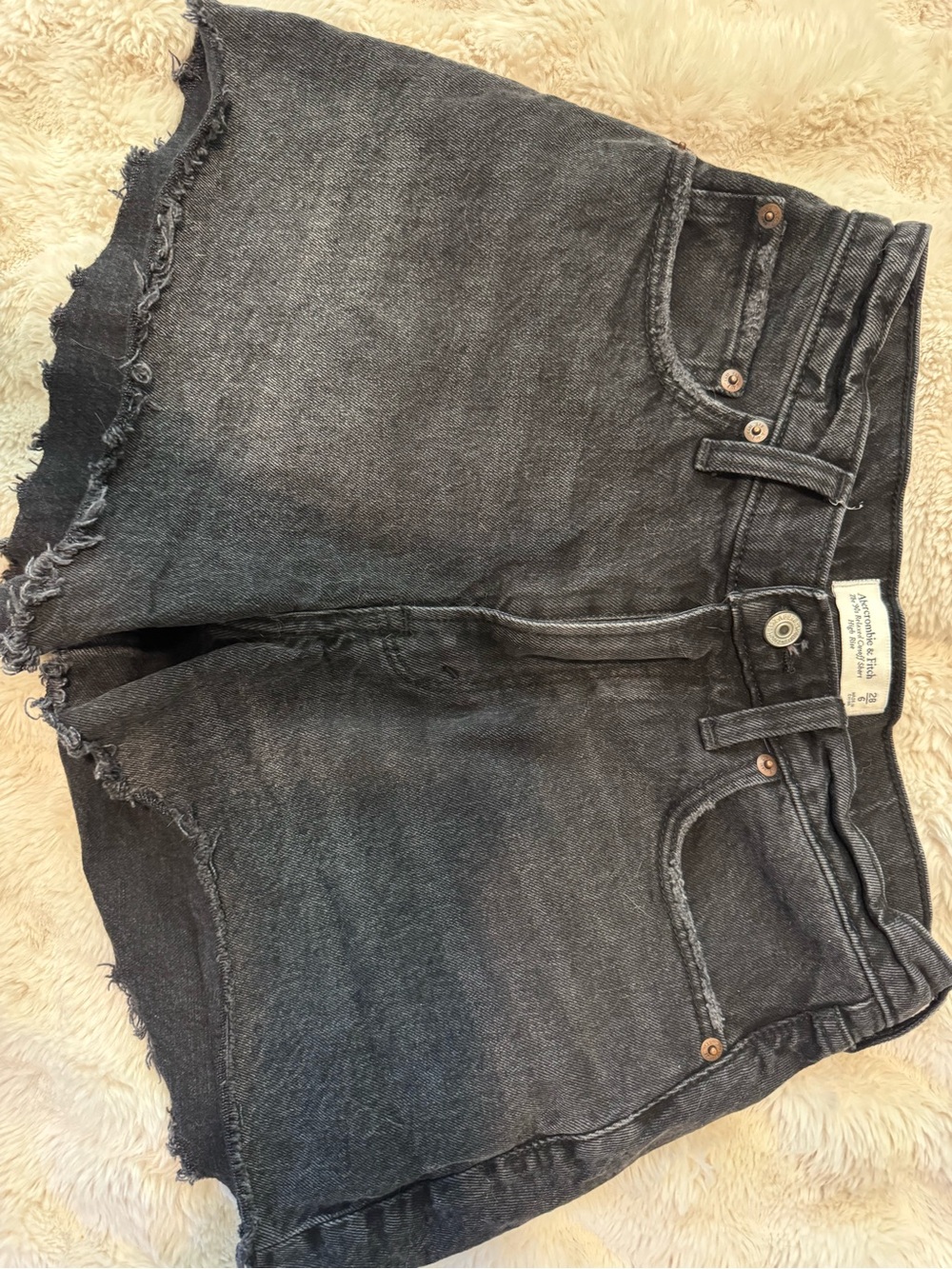 Abercrombie & Fitch Black Washed Denim Jean Shorts